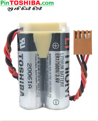 Toshiba 2ER17500V (2 viên ghép đôi); Toshiba 2ER17500V lithium 3.6v 5400mAh /Xuất xứ NHẬT
